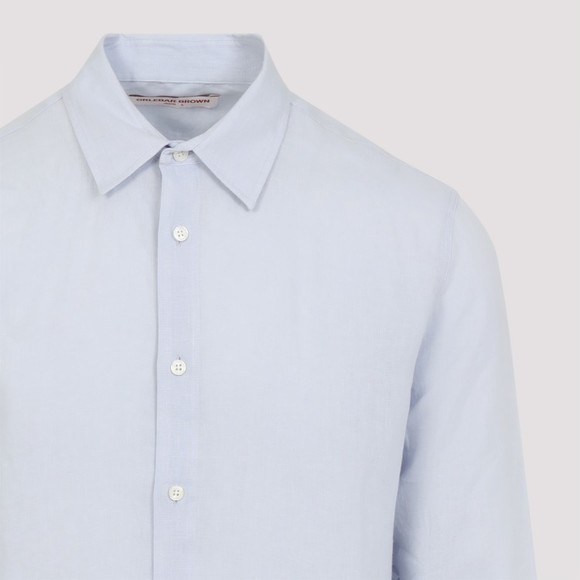 Orlebar Brown Classic Linen Shirt With Blue Hue - NWT - Picture 3 of 3